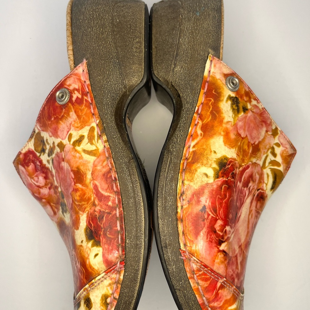 Rocky 4EurSole Floral Patent Leather Work Clogs‎ Mules Shoes Size 39 - Picture 7 of 12